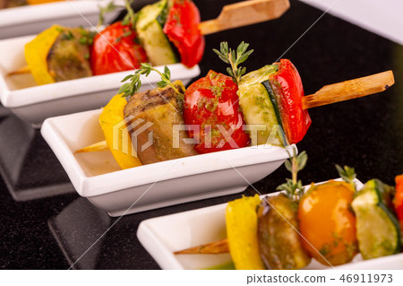 A mushroom, eggplants, the vegetable marrow 46911973