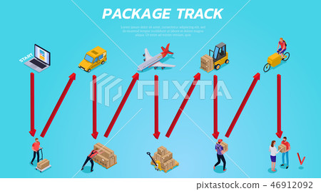 Logistic Delivery Isometric Illustration 46912092