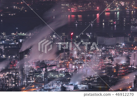 Mizushima factory Night view Mizushima factory Night view 46912270