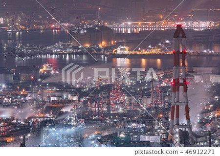 Mizushima factory Night view Mizushima factory Night view 46912271