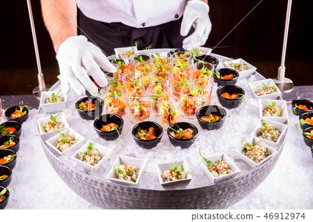 The station with fish snack in ice The station with fish snack in ice 46912974