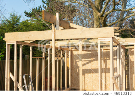 Unfinished built of summer house Unfinished built of summer house 46913313