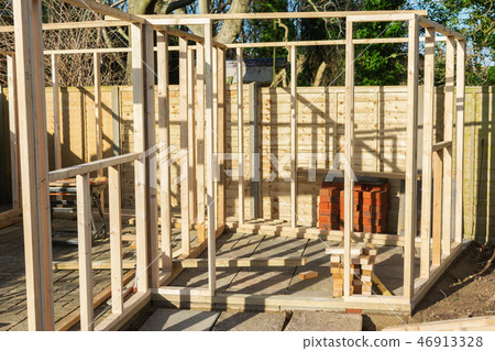 Unfinished built of summer house 46913328