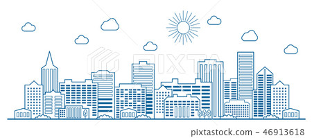 Line Art  Modern Big City Background  46913618