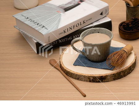coffee on the studied desk coffee on the studied desk 46913991