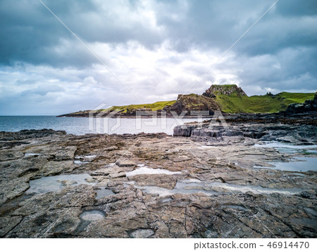 The coastline with the rare Dinosaur footprints of the sauropod-dominated tracksite from Rubha nam 46914470