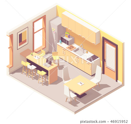 Vector isometric office break room 46915952