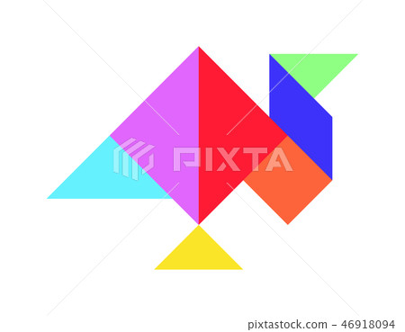 Color tangram puzzle in turkey hen shape 46918094