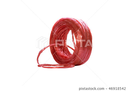 Row of red plastic rope 46918542