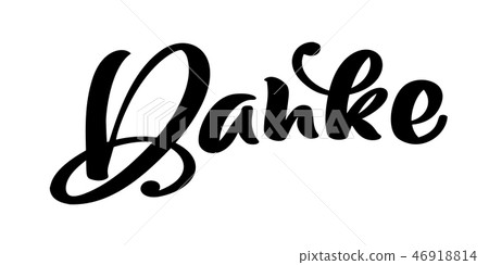 Vector hand drawn lettering Danke. Elegant... - Stock Illustration ...