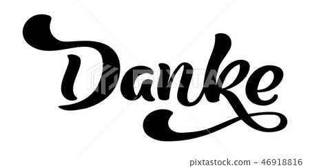 Vector hand drawn lettering Danke. Elegant... - Stock Illustration ...