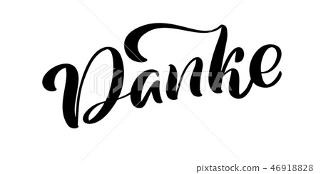 Vector hand drawn lettering Danke. Elegant... - Stock Illustration ...