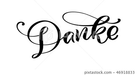 Vector hand drawn lettering Danke. Elegant... - Stock Illustration ...