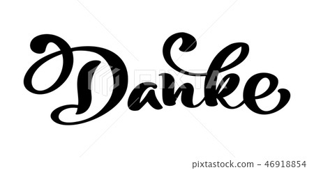 Vector hand drawn lettering Danke. Elegant... - Stock Illustration ...