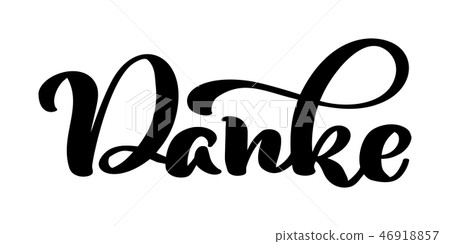 Vector hand drawn lettering Danke. Elegant... - Stock Illustration ...