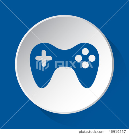 gamepad - simple blue icon on white button gamepad - simple blue icon on white button 46919237