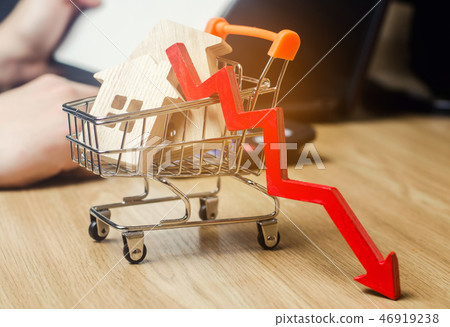 The concept of falling real estate market.  46919238