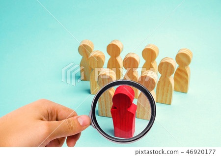 Wooden figures of people.  46920177