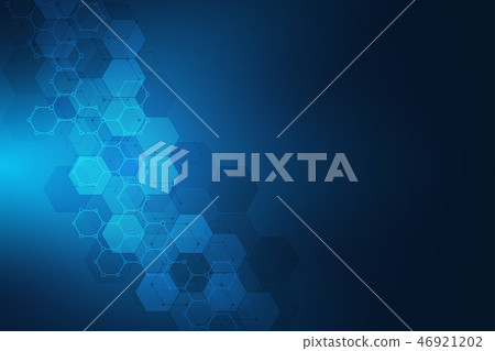 Geometric background texture with molecular structures and chemical engineering. Abstract background 46921202