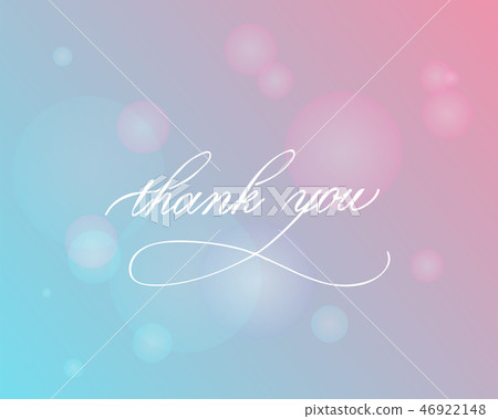 Thank you - hand lettering inscription to holiday design, black and white ink calligraphy 46922148