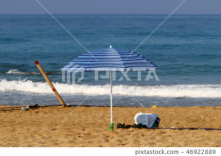 umbrella on the beach by the mediterranean sea 46922889