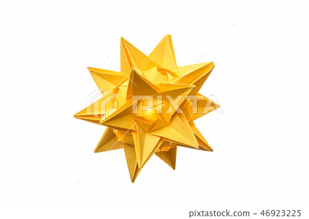 Stellated dodecahedron origami on white 46923225