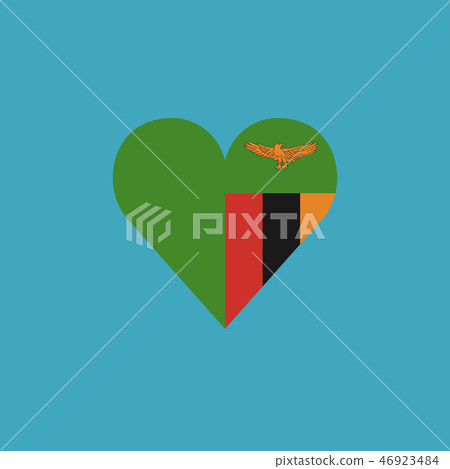 Zambia flag icon in a heart shape in flat design Zambia flag icon in a heart shape in flat design 46923484