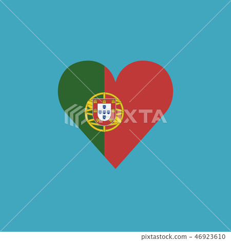 Portugal flag icon in a heart shape in flat design Portugal flag icon in a heart shape in flat design 46923610