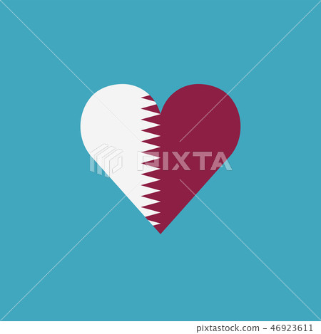 Qatar flag icon in a heart shape in flat design Qatar flag icon in a heart shape in flat design 46923611