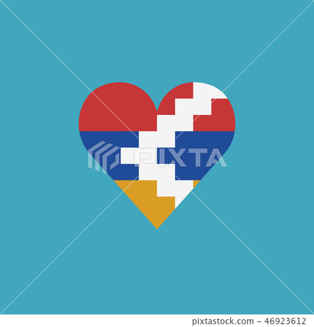Republic of Artsakh flag icon in a heart shape Republic of Artsakh flag icon in a heart shape 46923612
