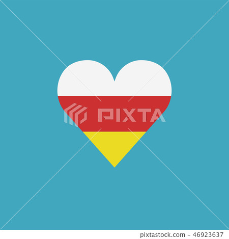 South Ossetia flag icon in a heart shape South Ossetia flag icon in a heart shape 46923637