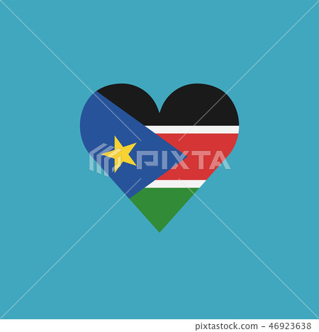 South Sudan flag icon in a heart shape South Sudan flag icon in a heart shape 46923638