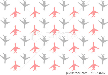silhouette of passenger airplane red gray silhouette of passenger airplane red gray 46923687