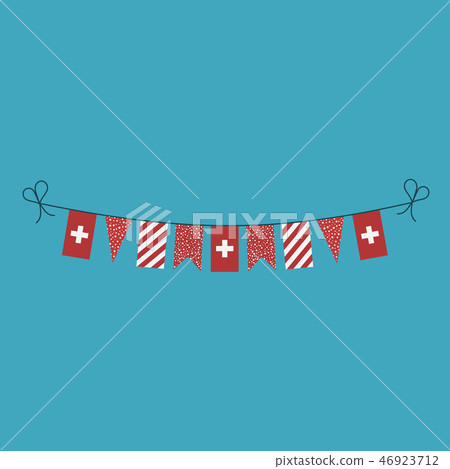 Decorations bunting flags Switzerland national day Decorations bunting flags Switzerland national day 46923712