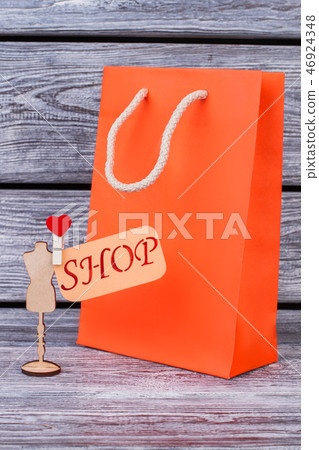 Gif bag and card with inscription shop. Gif bag and card with inscription shop. 46924348