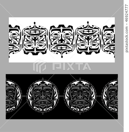Vector illustration abstract native north american seamless pattern border 46924777