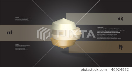 3D illustration infographic template with round octagon divided to three parts 3D illustration infographic template with round octagon divided to three parts 46924952