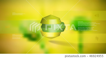 3D illustration infographic template with round octagon divided to three parts 3D illustration infographic template with round octagon divided to three parts 46924955