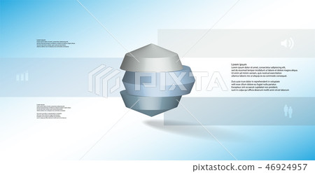 3D illustration infographic template with round octagon divided to three parts 3D illustration infographic template with round octagon divided to three parts 46924957