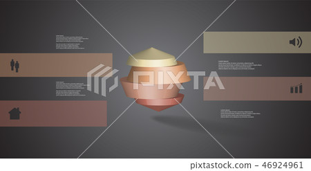 3D illustration infographic template with round octagon divided to four parts 46924961