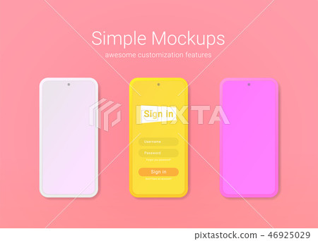 Simple phone Mockups of minimalist style.  46925029