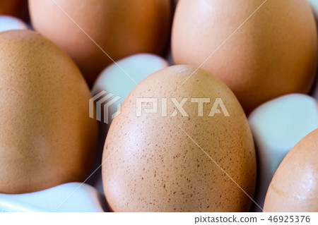 Yellow chicken eggs in a carton with empty space, background. Yellow chicken eggs in a carton with empty space, background. 46925376