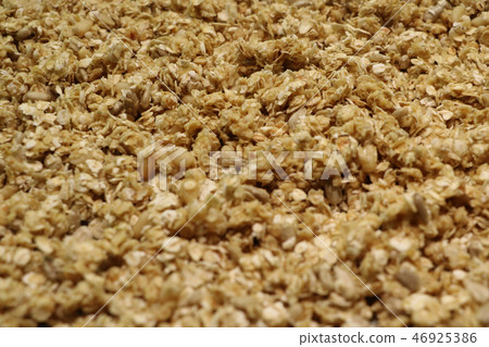 Organic homemade Granola Cereal with oats and almond. Texture oatmeal granola or muesli as Organic homemade Granola Cereal with oats and almond. Texture oatmeal granola or muesli as 46925386
