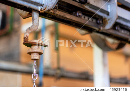 chain of crane in factory, industrial background. 46925456