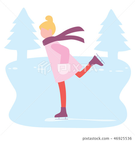 Skating Winter Girl Skating Winter Girl 46925536