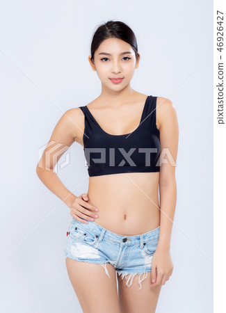 Portrait asian woman smiling beautiful body diet 46926427