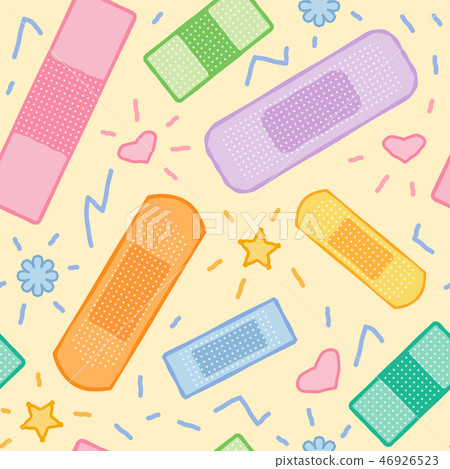 Seamless pattern with colorful medical plasters 46926523