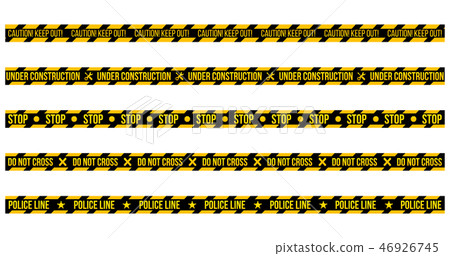 vector set of caution tapes on whit e background vector set of caution tapes on whit e background 46926745
