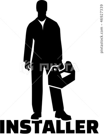 Installer silhouette with toolbox - Stock Illustration [46927339] - PIXTA