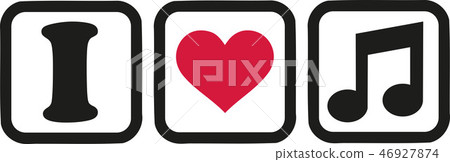 I love music notes icons I love music notes icons 46927874